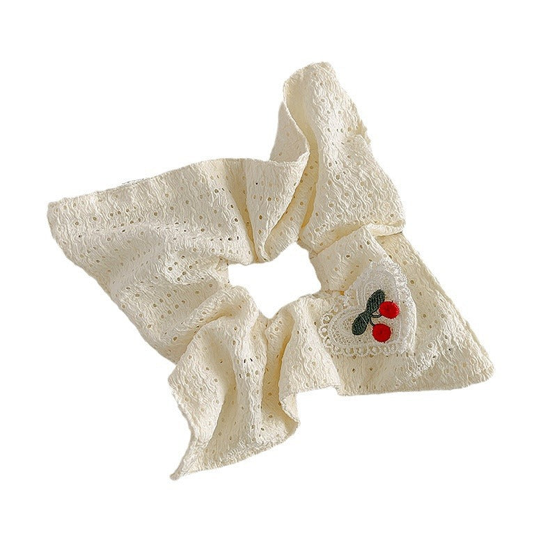 Wholesale Cherry off-white fabric hollow square scarf headband